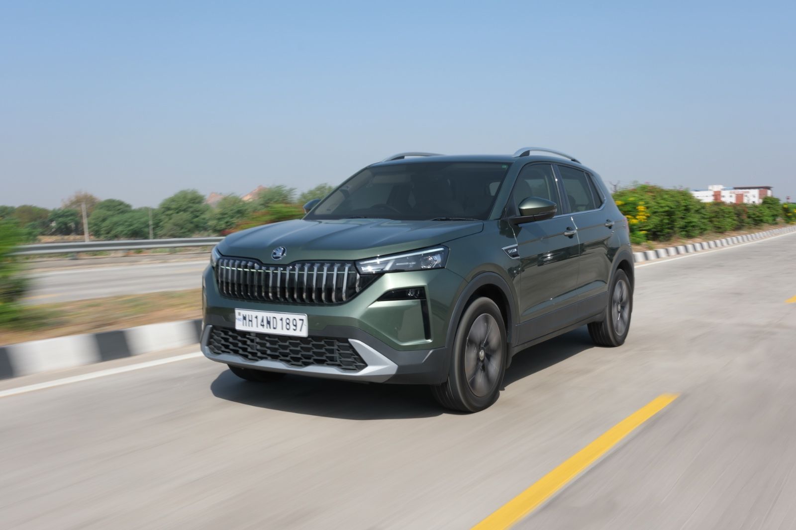 2026 Skoda Kushaq facelift first drive review prestige variant driving shot