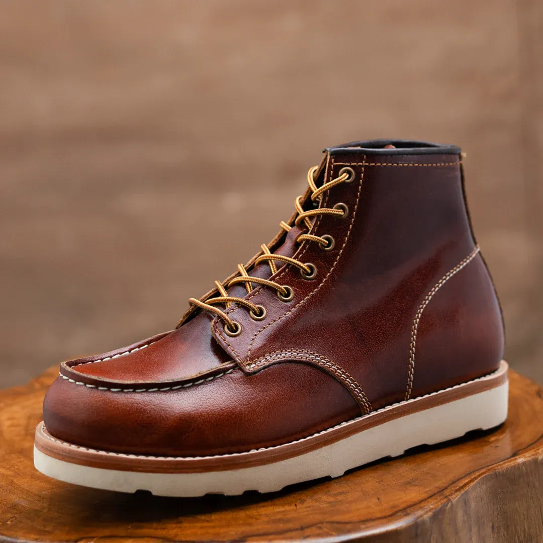 Craft And Glory Moc-Toe Leather boots .webp