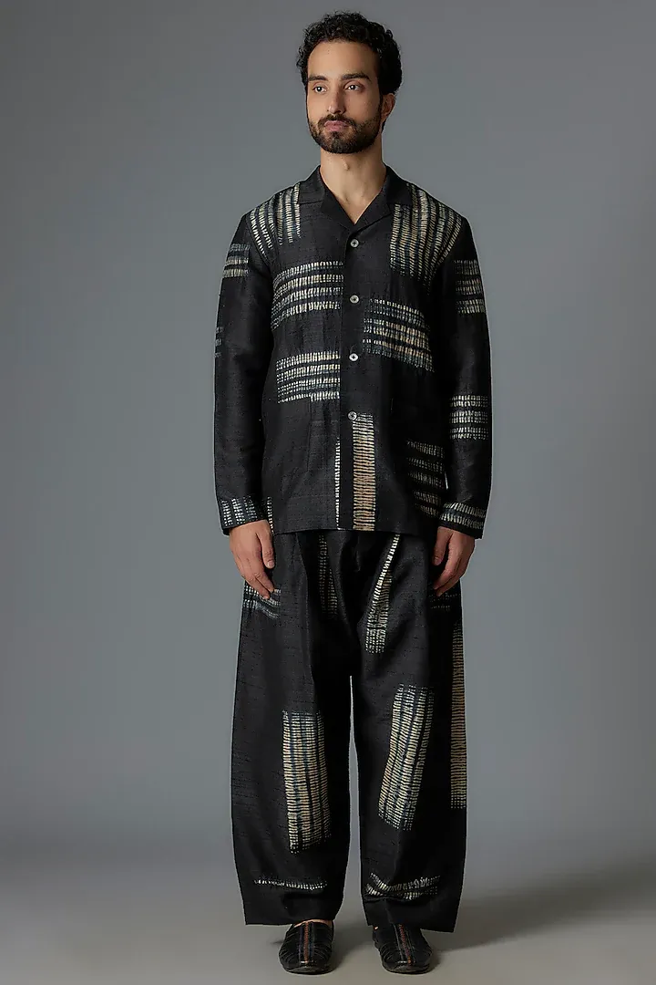Divyam Mehta Raw Silk Printed Co-Ord Set .webp