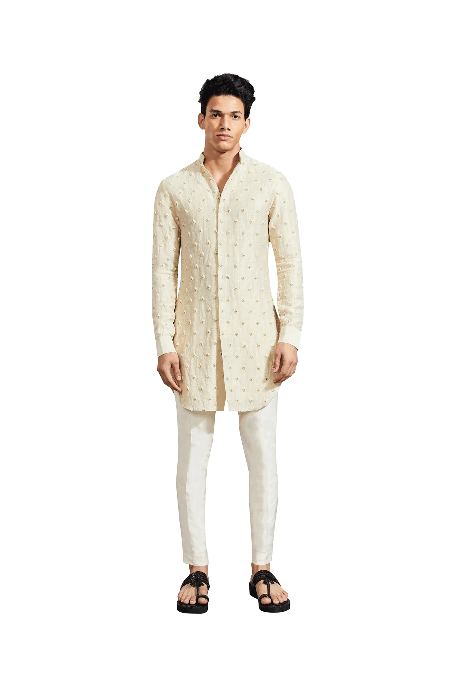 Kunal Rawal Fire Knotted Kurta .webp