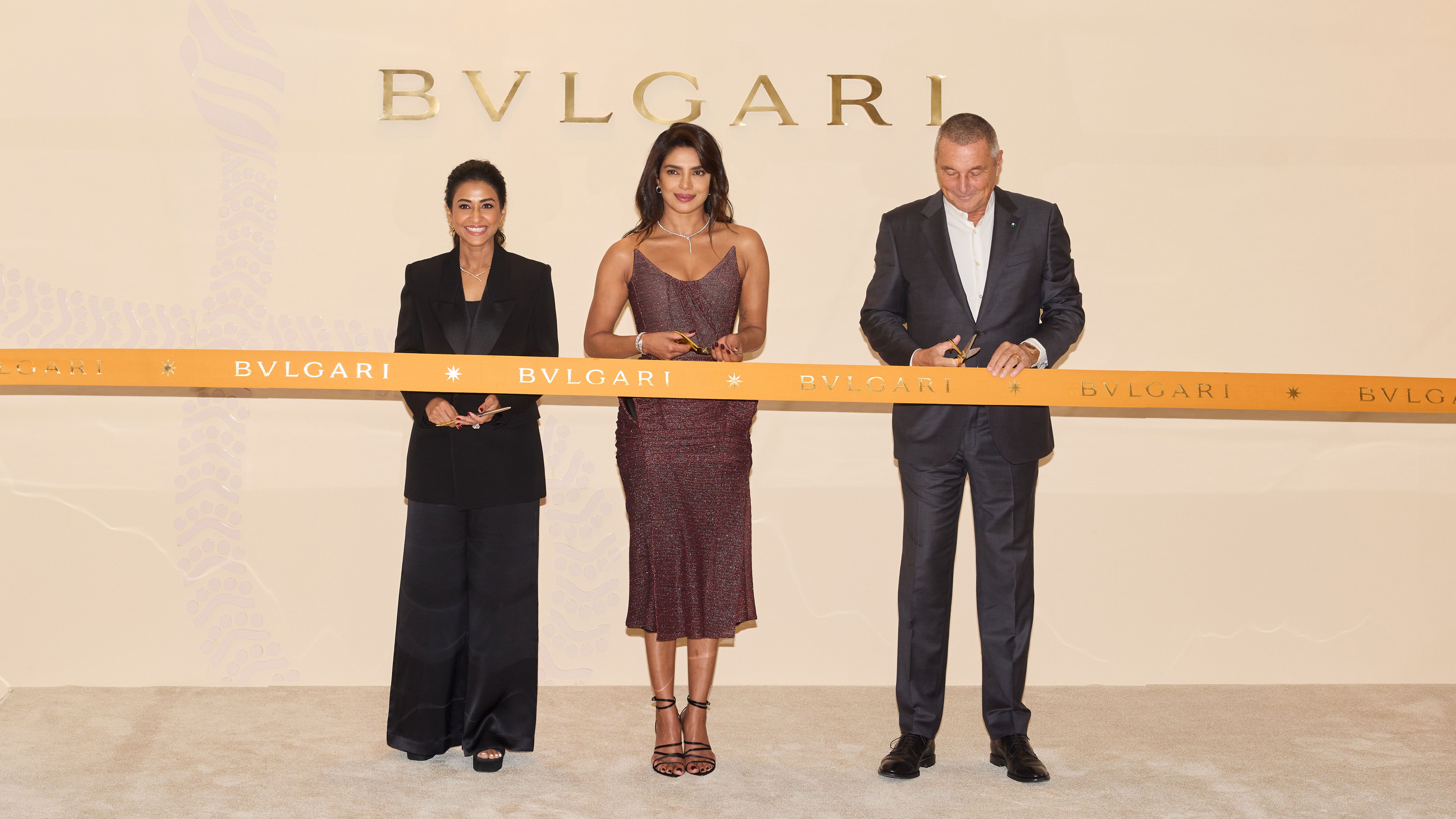 L-R _ Aparajita Jain - Co Director, Nature Morte, Priyanka Chopra Jonas - Global Brand Ambassador, Bvlgari and Jean-Christophe Babin - CEO, Bvlgari.jpg
