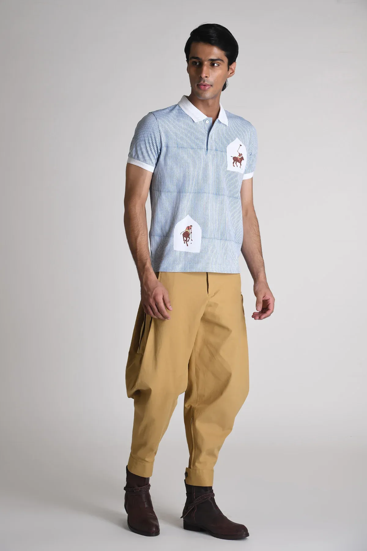 La Martina X Rajesh Pratap Singh Hand Block Print Polo T-shirt .webp