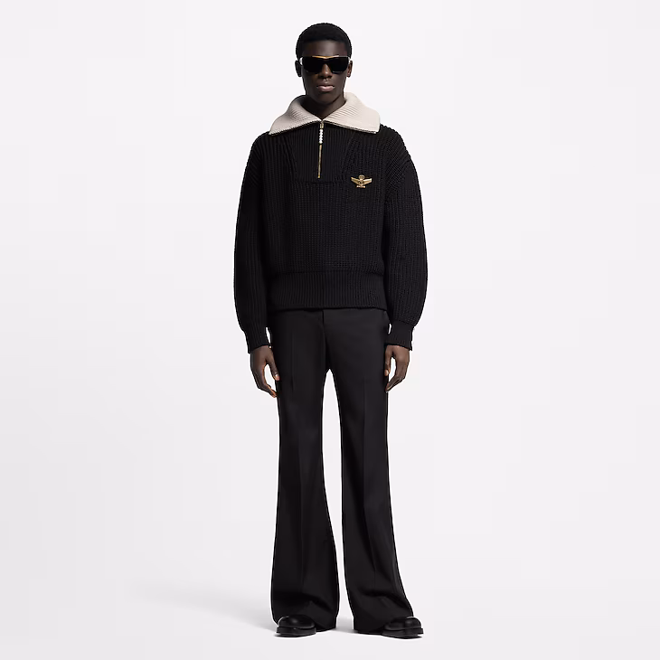 Louis Vuitoon Chunky Wool-Blend Half-Zip Pullover.avif