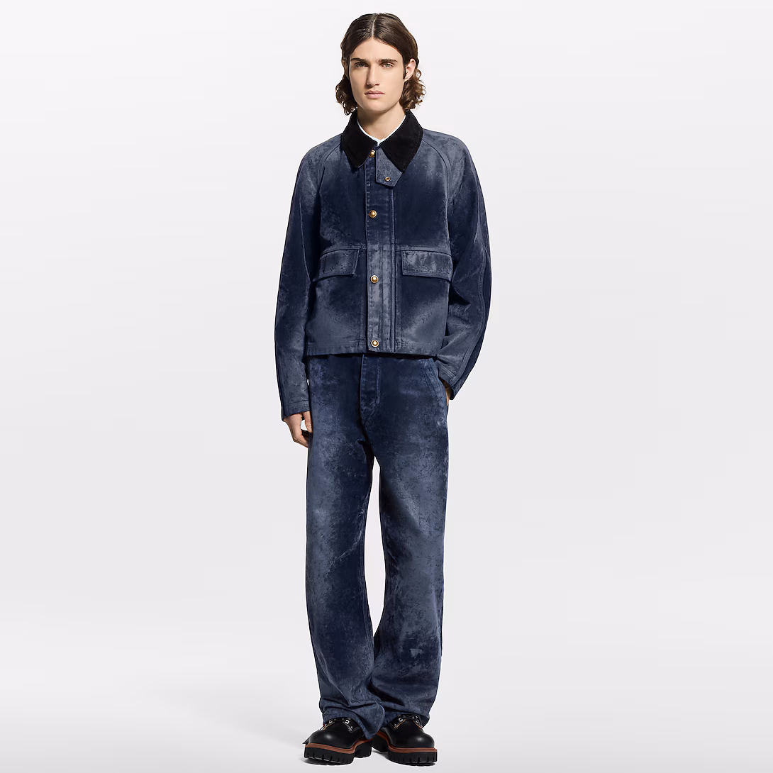 Louis Vuitton Flocked Denim Jacket With Monogram Details .avif