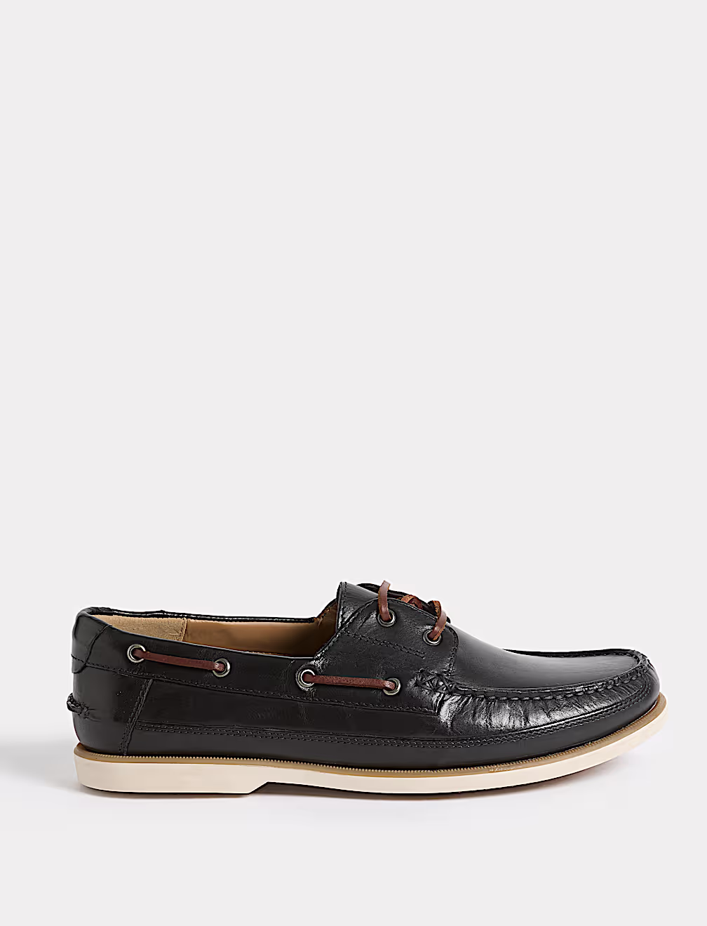 M&S Collection Leather Boat Shoes .avif