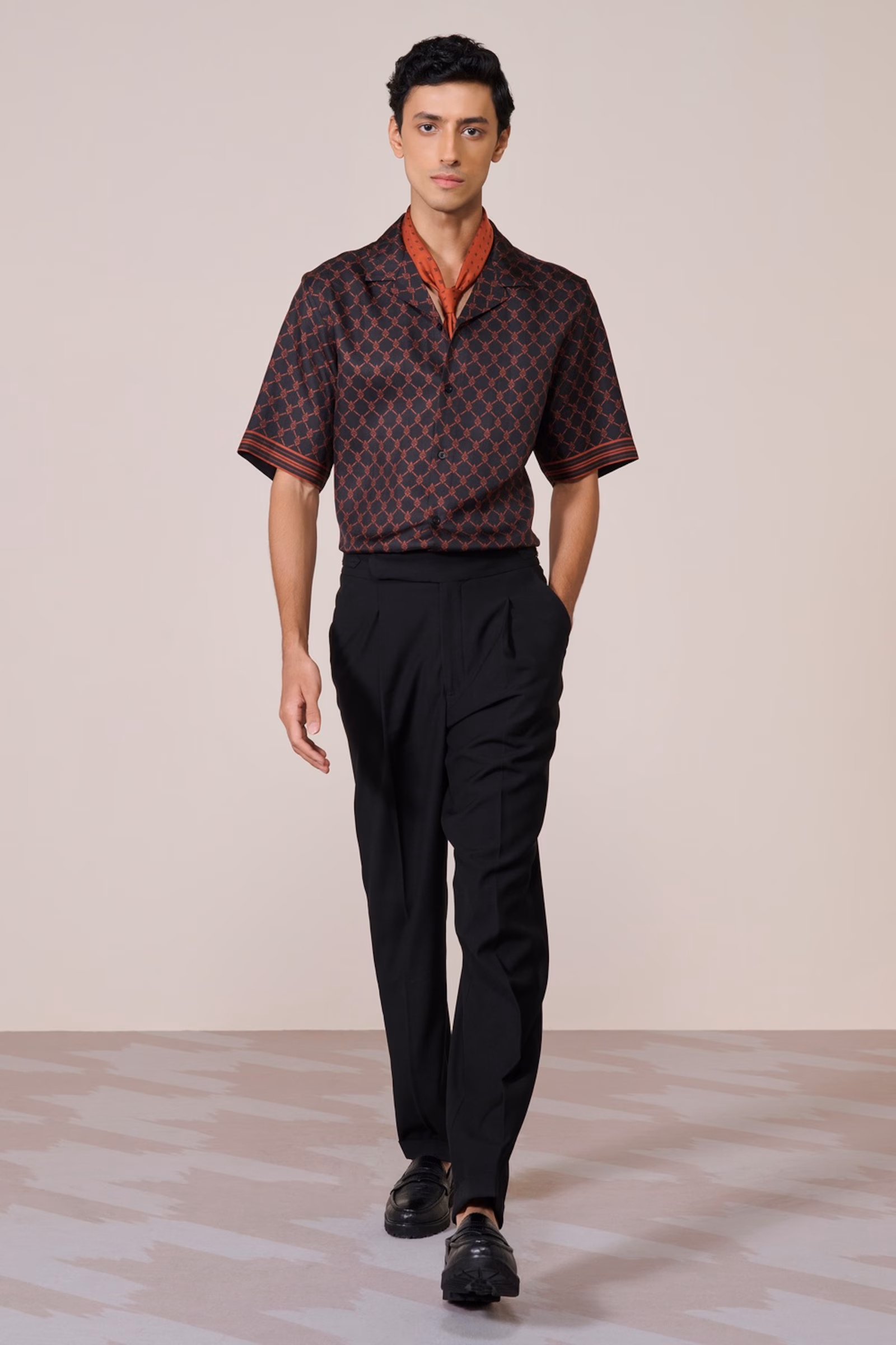 S&N By Shantnu Nikhil Black Adamas Twill Silk Shirt-1.avif