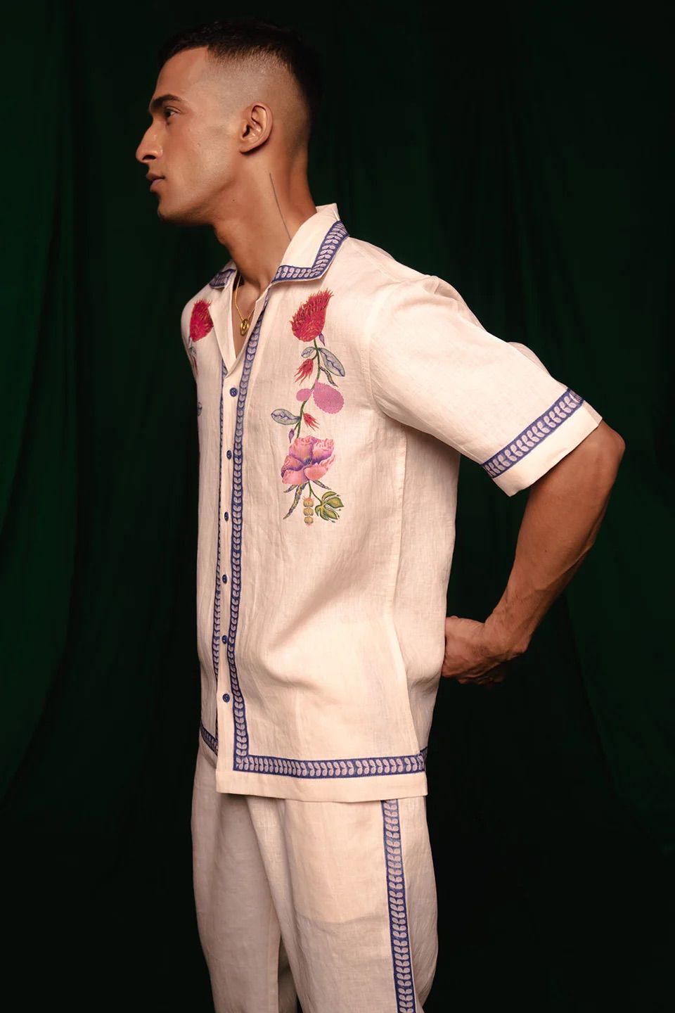 Saphed Foliage Linen Men's Camp Collar Shirt-1.jpeg