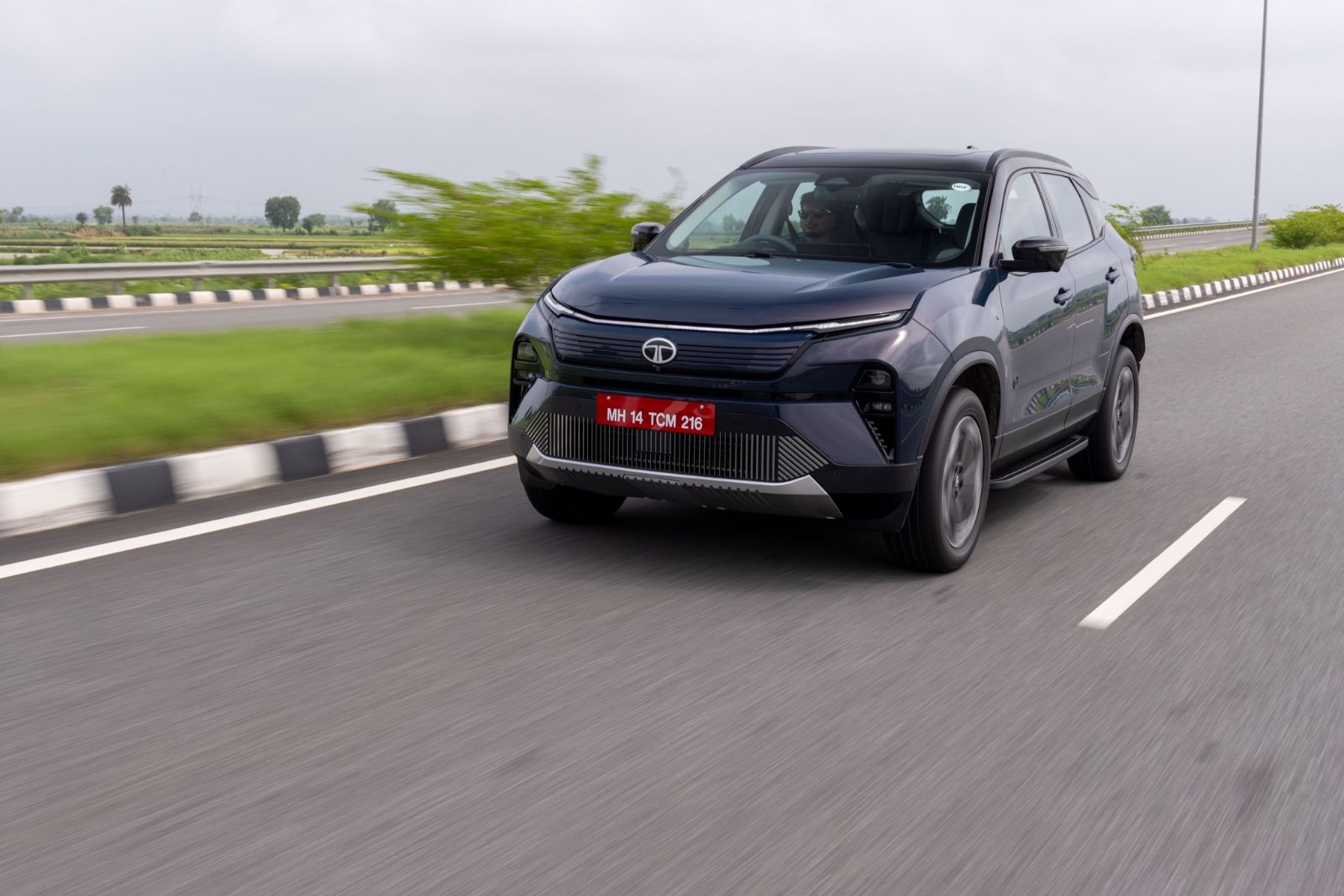 Tata Harrier EV first impressions driving shot