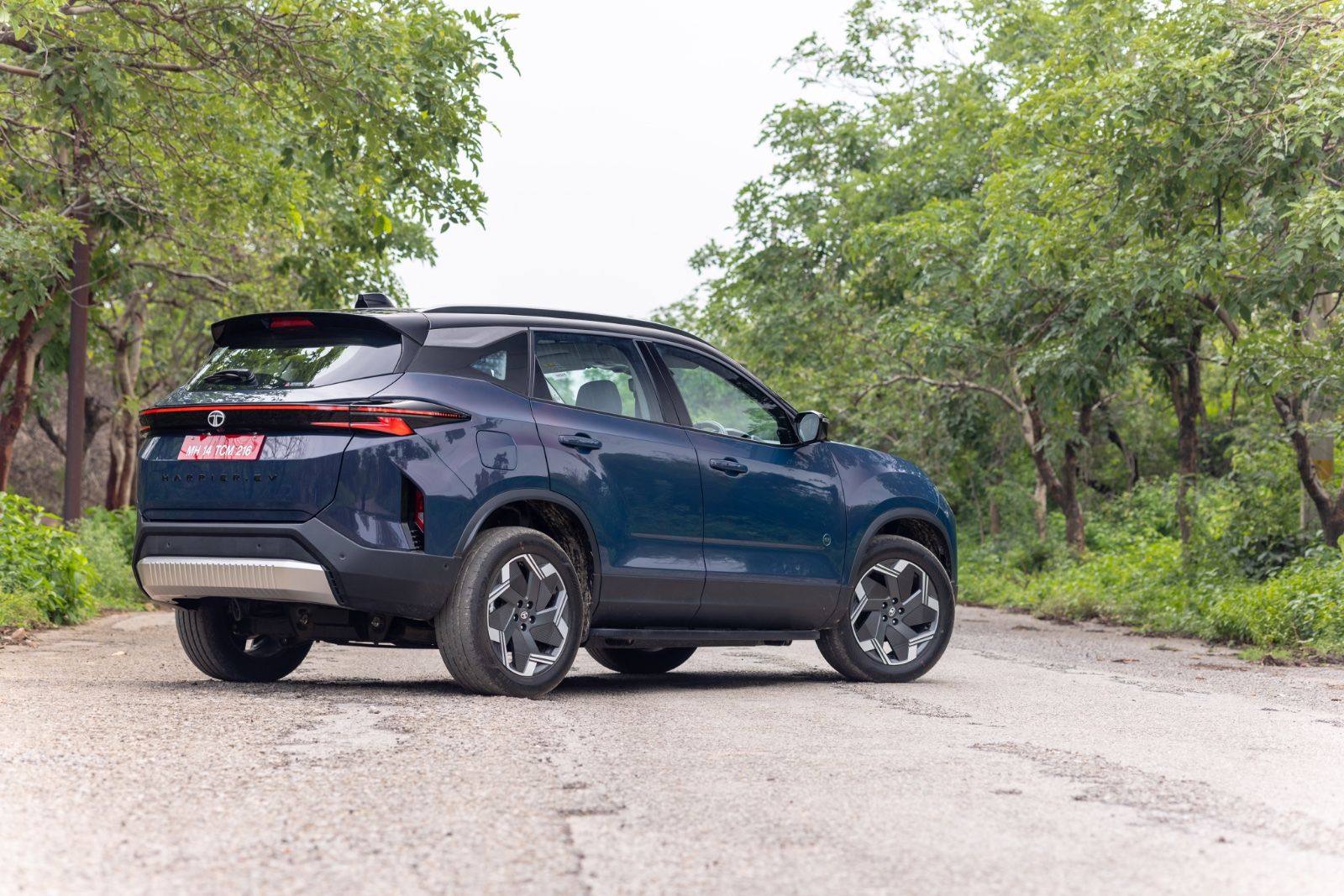 Tata Harrier EV first impressions  rear three quarters