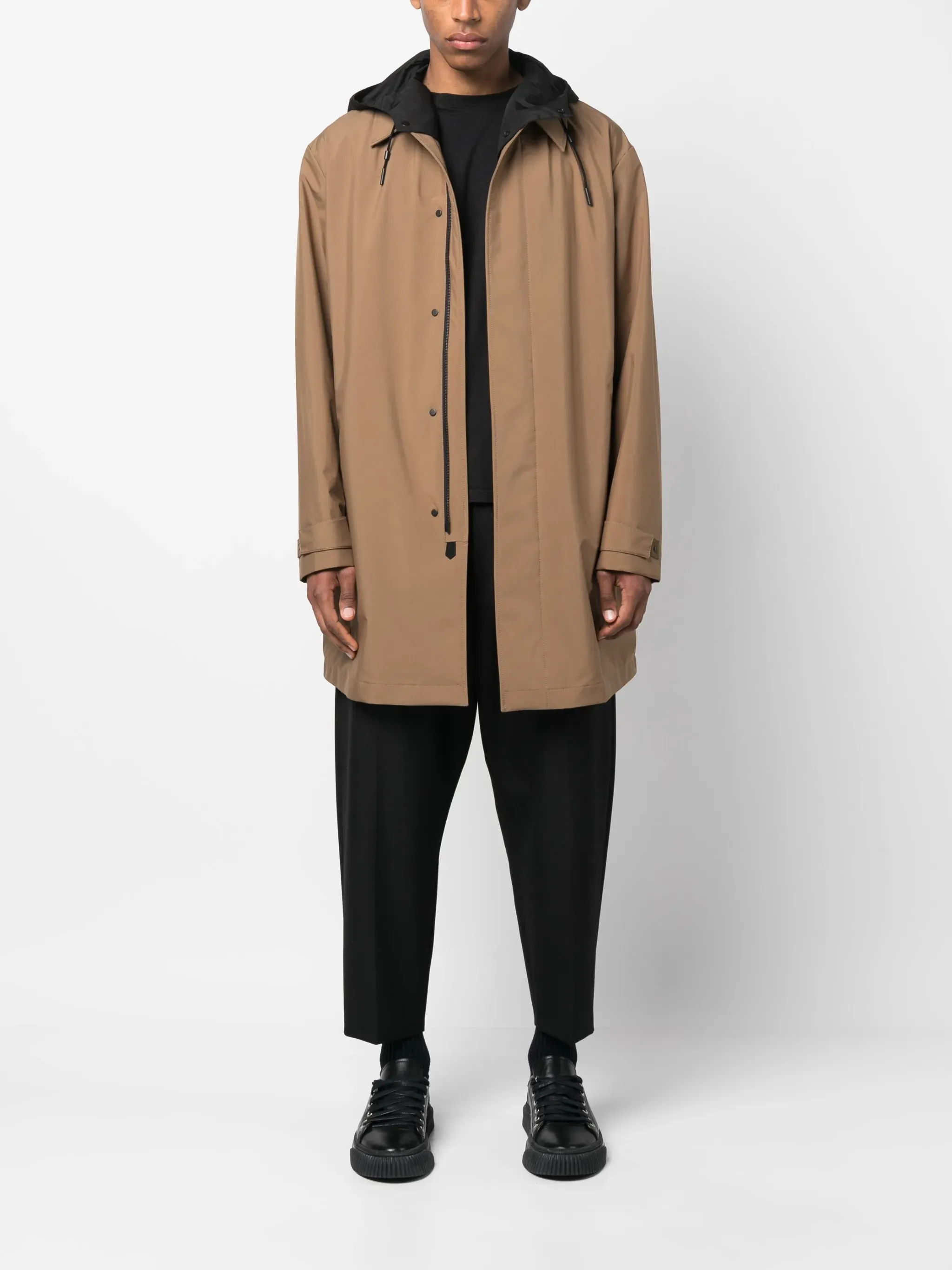 Zegna long-sleeve hooded raincoat .webp